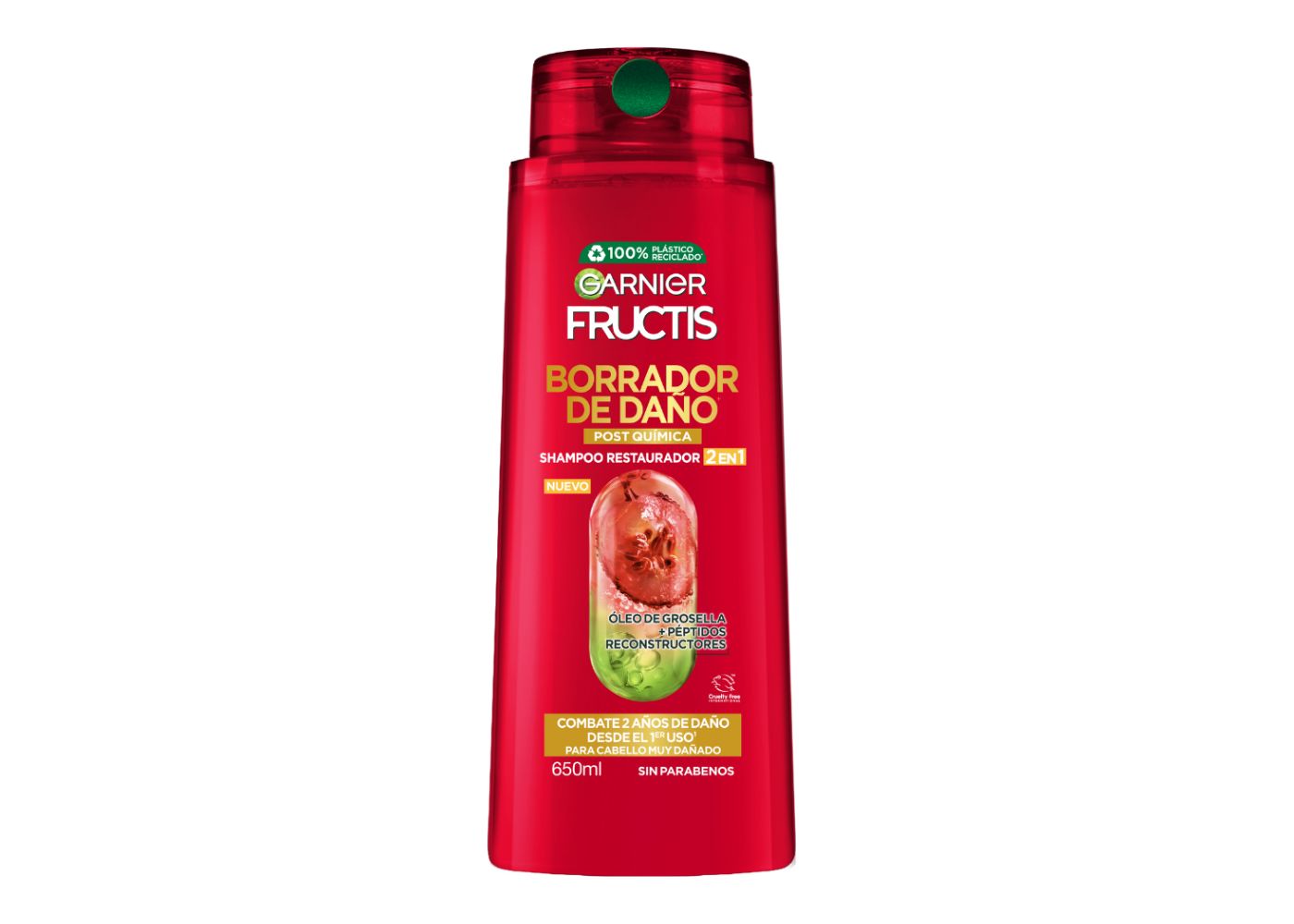 Shampoo 2en1 Fructis Borrador de Daño Post QuÃmica 650ml